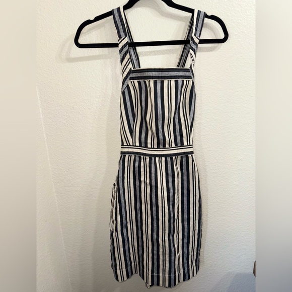Madewell Black and White Striped Mini Dress- Size 2 - Picture 2 of 9